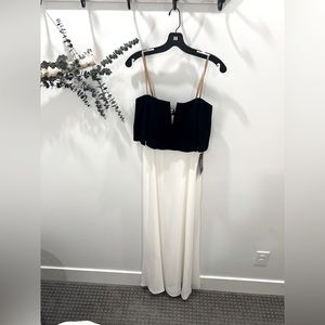 BCBG Maxazria Alyse Black and White Gown Dress